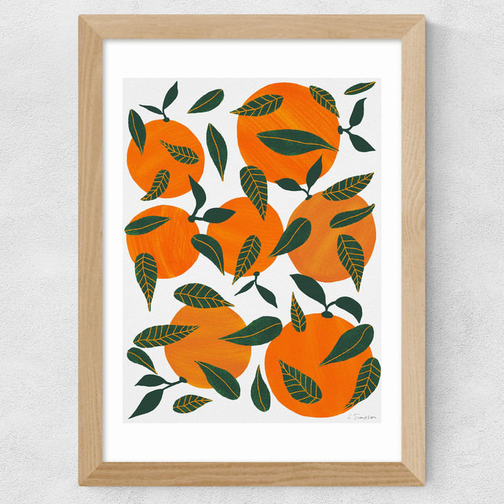 Oranges and Leaves Wide Oak Frame Oranges and Leaves Wide Oak Frame