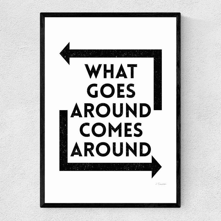 What Goes Around Comes Around Narrow Black Frame What Goes Around Comes Around Narrow Black Frame