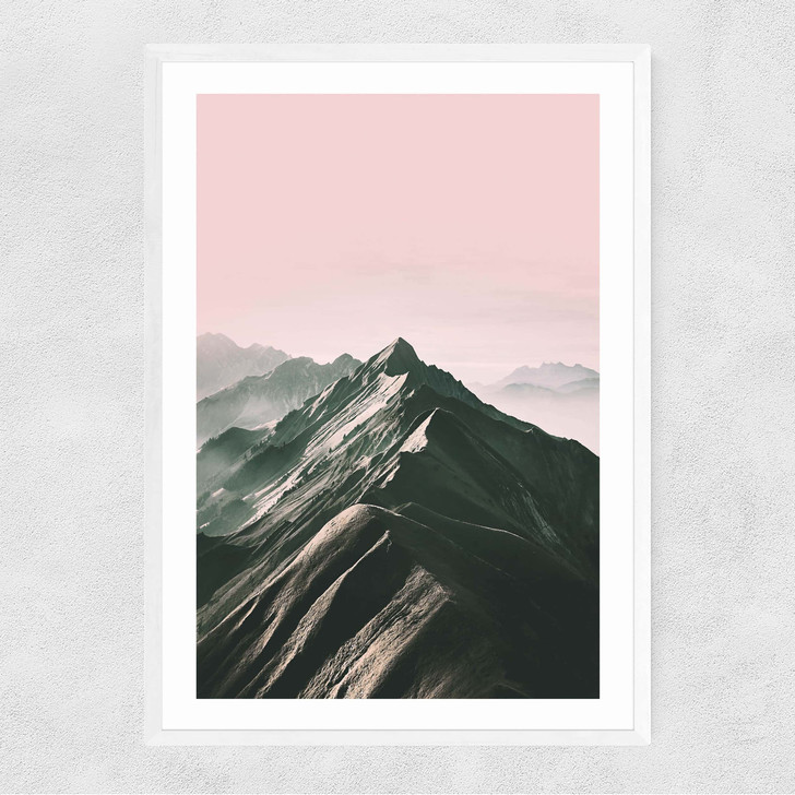 Mountain Narrow White Frame Mountain Narrow White Frame