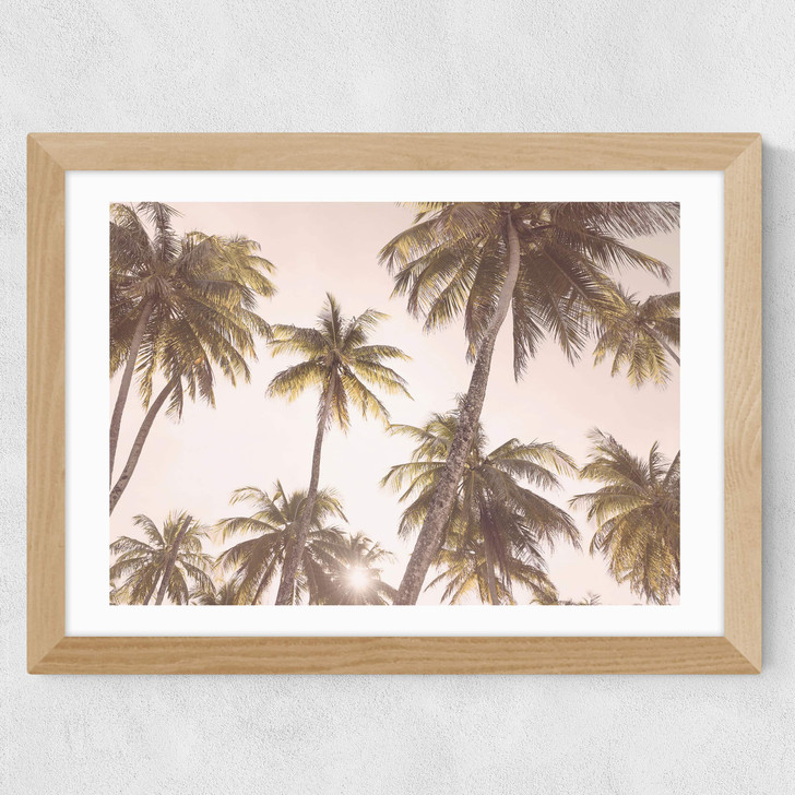 Palm Trees Wide Oak Frame Palm Trees Wide Oak Frame