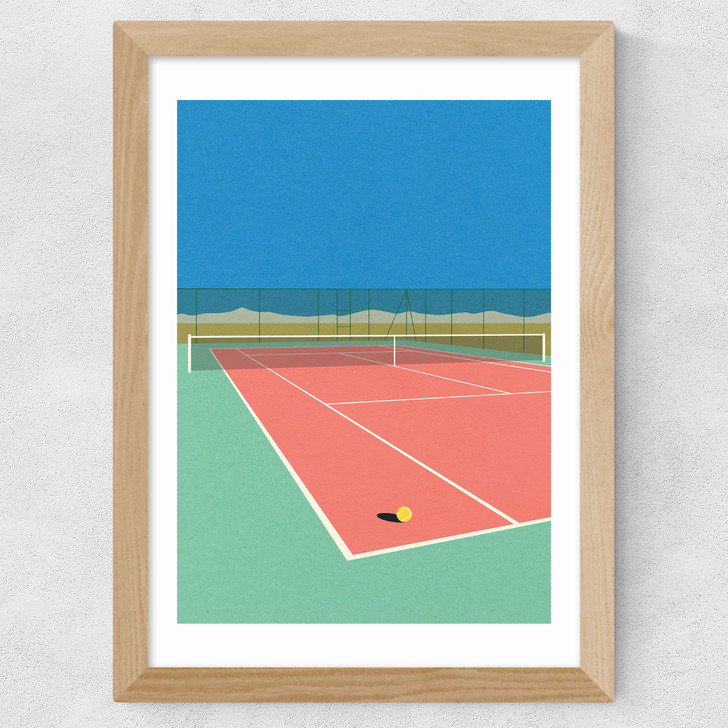 Tennis Court In The Desert Wide Oak Frame