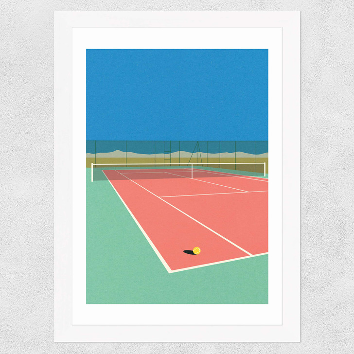 Tennis Court In The Desert Wide White Frame
