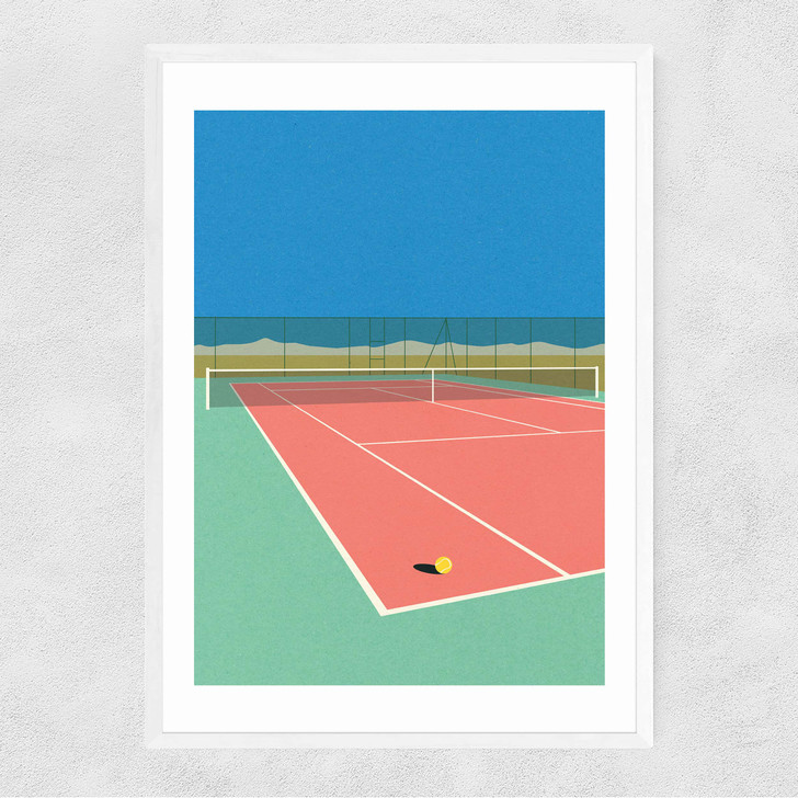 Tennis Court In The Desert Narrow White Frame