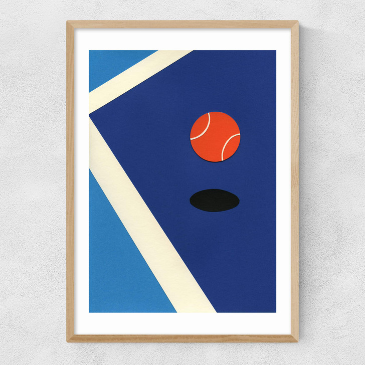 Jumping Tennis Ball Narrow Oak Frame