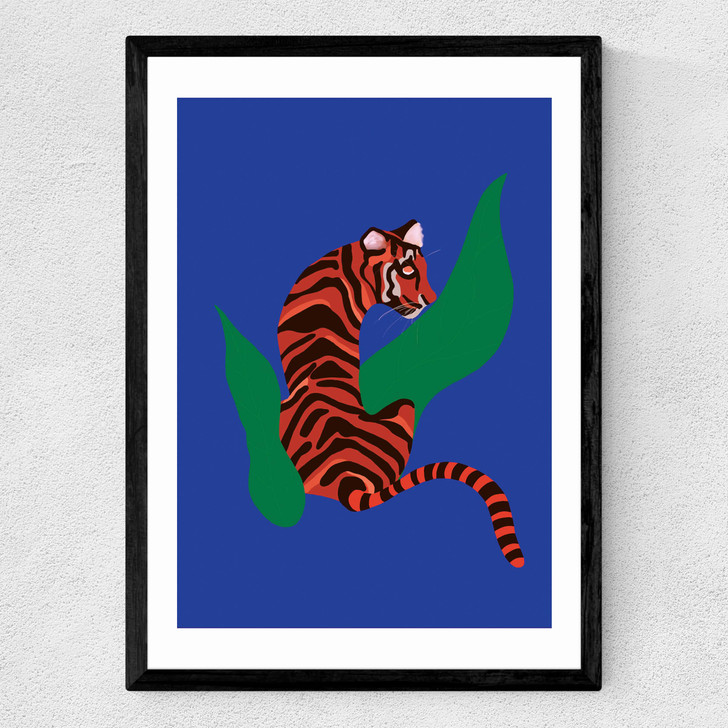 Tiger by Sifa Mustafa Medium Black Frame