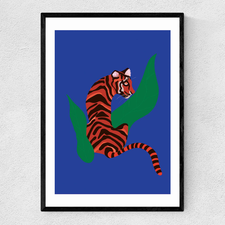 Tiger by Sifa Mustafa Narrow Black Frame
