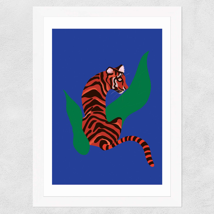 Tiger by Sifa Mustafa Wide White Frame