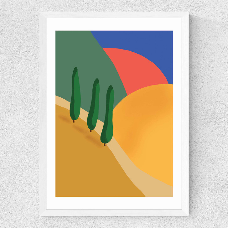 Tuscan Hills Medium White Frame
