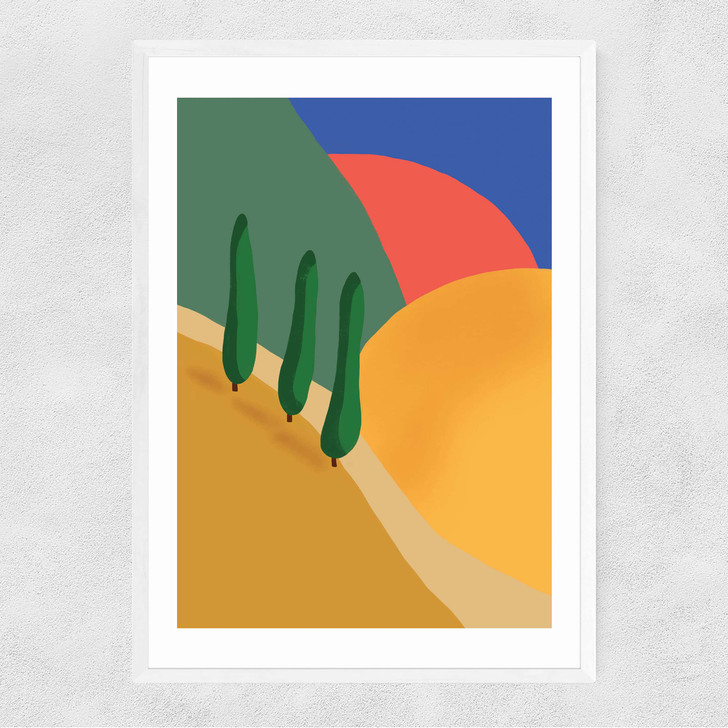 Tuscan Hills Narrow White Frame