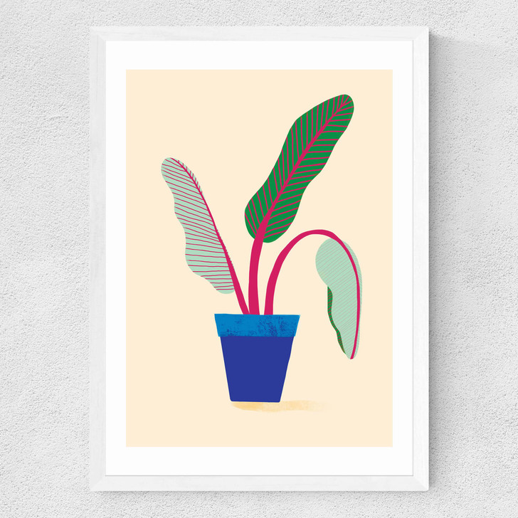 House Plant Medium White Frame