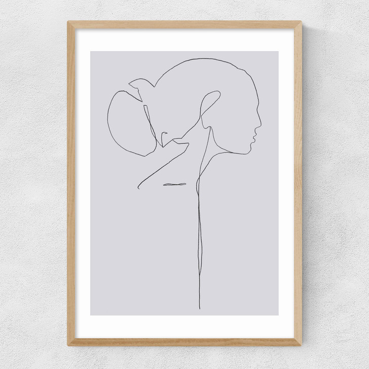 Female Lines II Narrow Oak Frame Female Lines II Narrow Oak Frame
