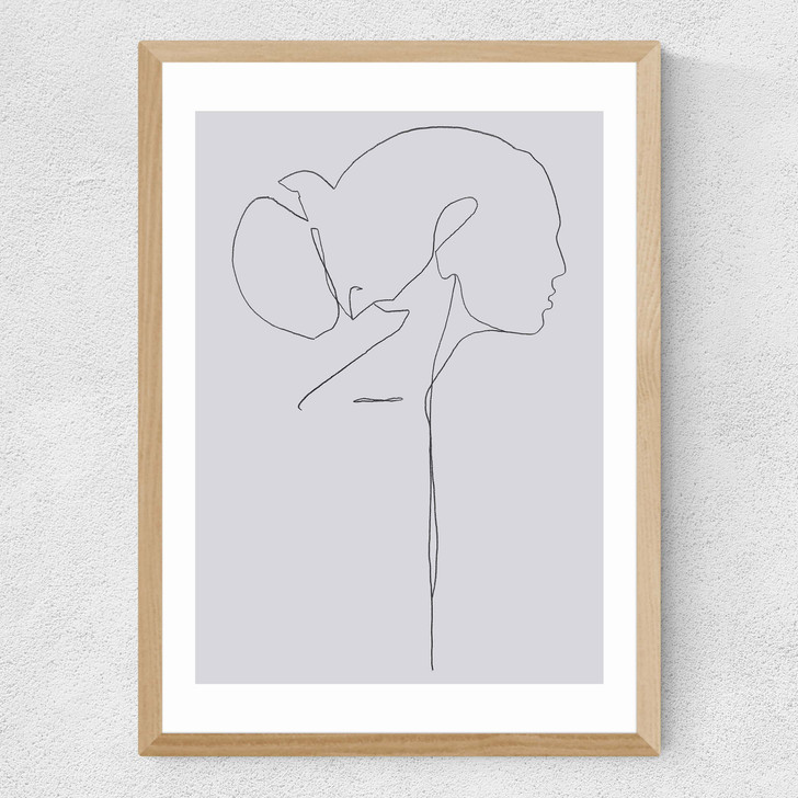 Female Lines II Medium Oak Frame Female Lines II Medium Oak Frame