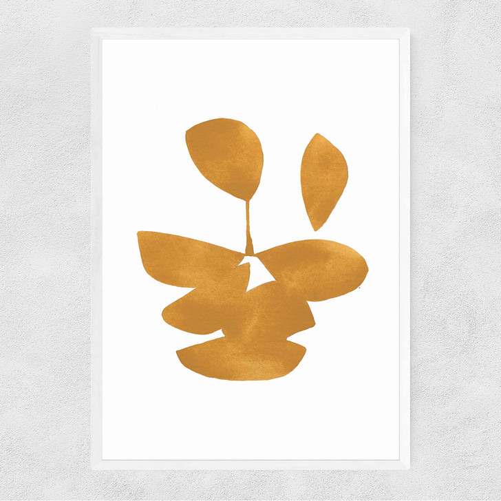 Leaves XI Narrow White Frame