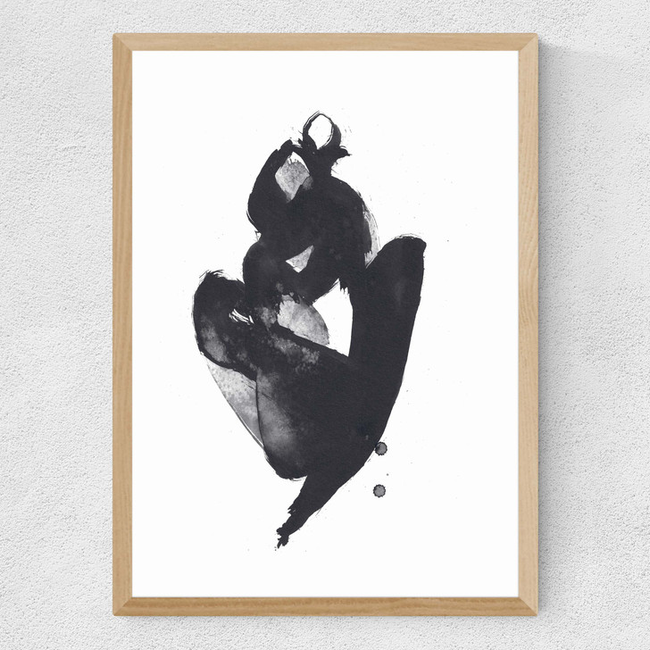 Sitting Woman III Medium Oak Frame