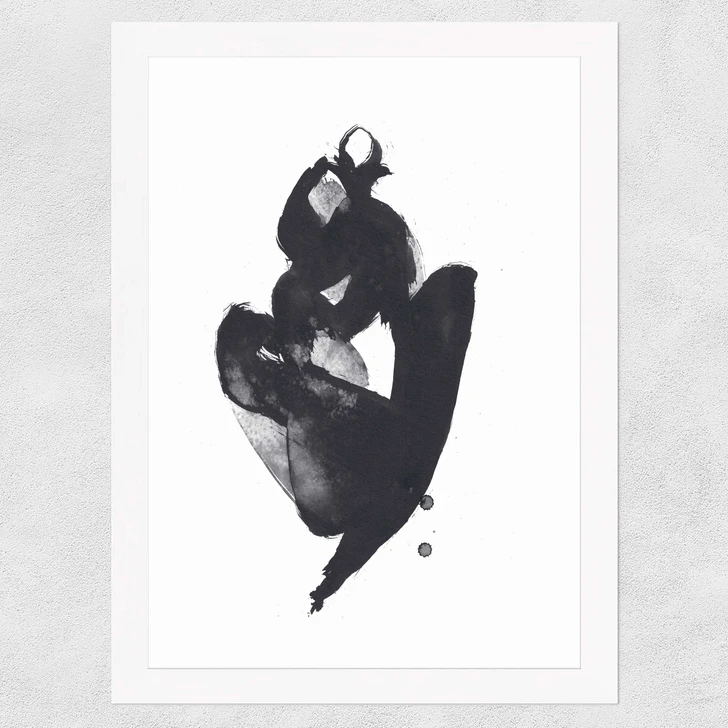 Sitting Woman III Wide White Frame