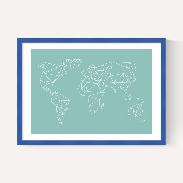 Geometric World Map Mint
