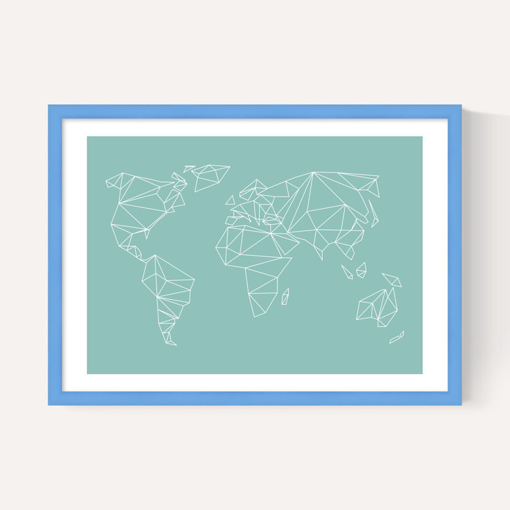Geometric World Map Mint