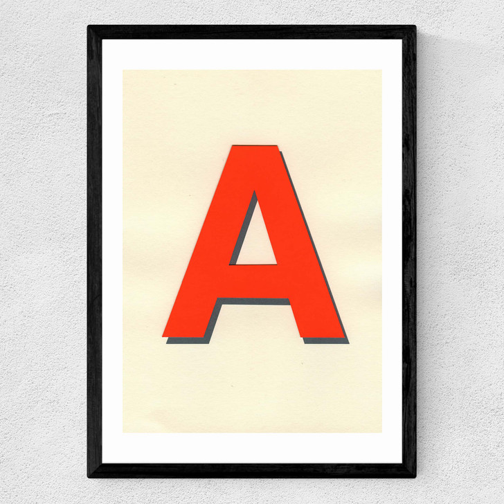Neon Red A Medium Black Frame