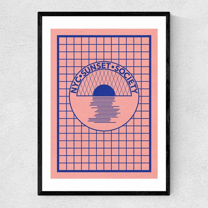 NYC Sunset Society Blue Narrow Black Frame NYC Sunset Society Blue Narrow Black Frame