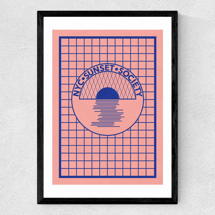NYC Sunset Society Blue Medium Black Frame NYC Sunset Society Blue Medium Black Frame