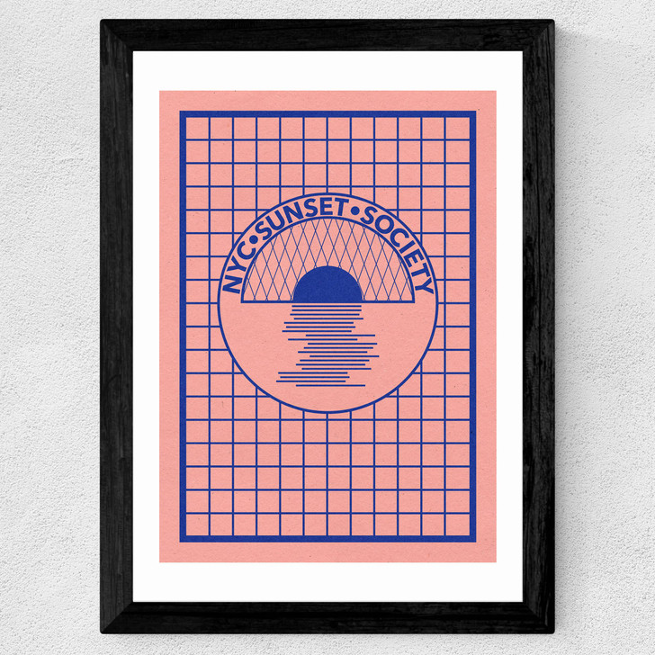 NYC Sunset Society Blue Wide Black Frame NYC Sunset Society Blue Wide Black Frame