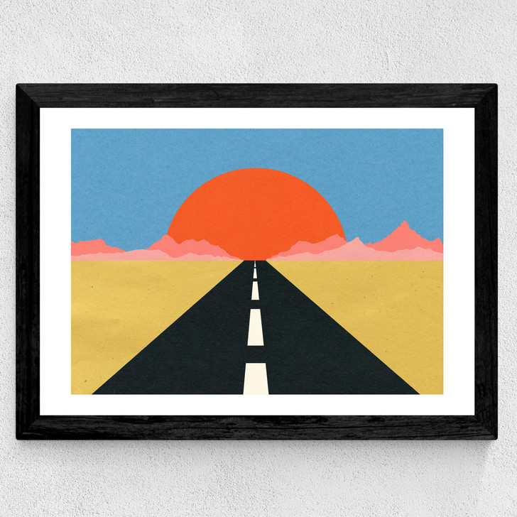 Road to Sun Wide Black Frame