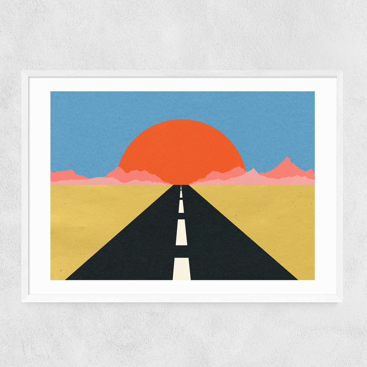 Road to Sun Narrow White Frame