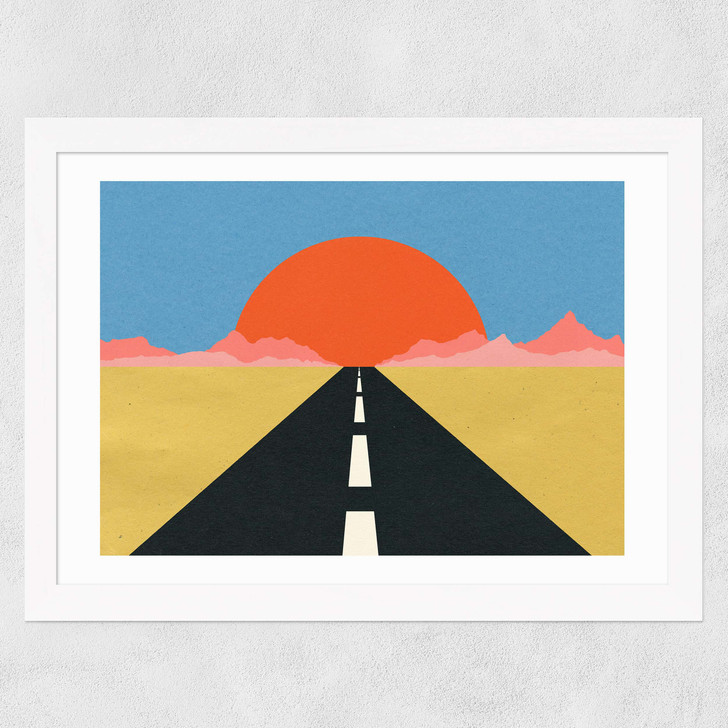Road to Sun Wide White Frame