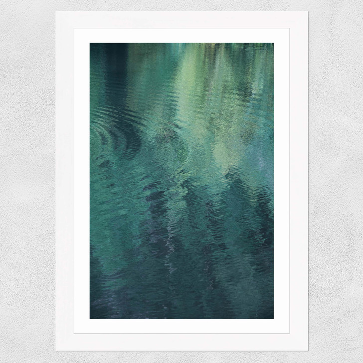 Forest in the Lake Wide White Frame