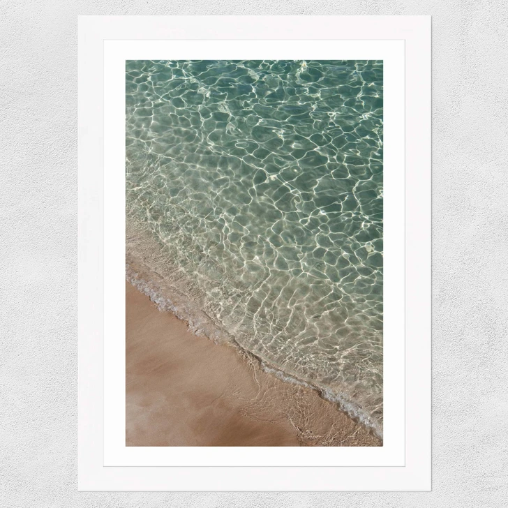 Where Sand and Water Wide White Frame