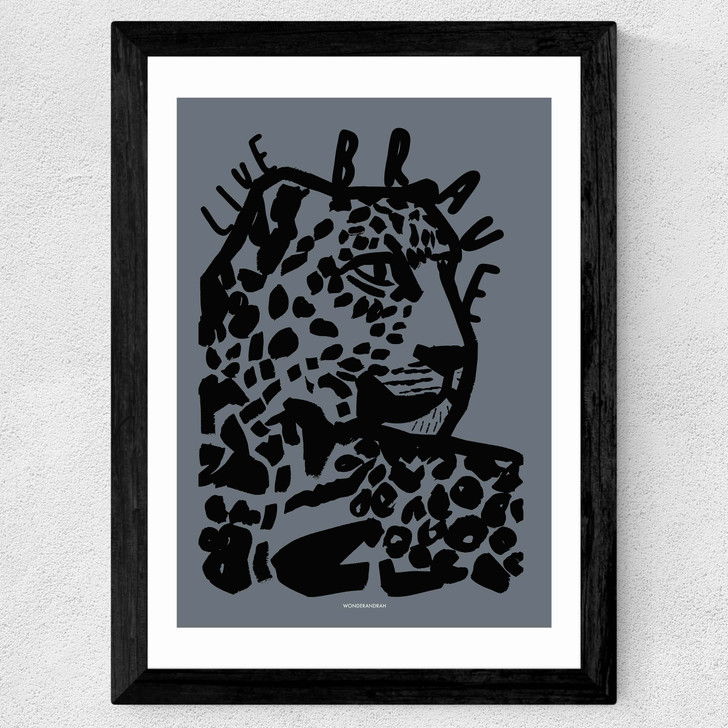 Live Brave Blue Wide Black Frame Live Brave Blue Wide Black Frame