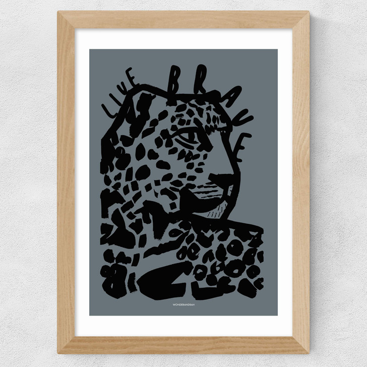 Live Brave Blue Wide Oak Frame Live Brave Blue Wide Oak Frame