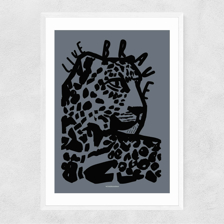 Live Brave Blue Narrow White Frame Live Brave Blue Narrow White Frame