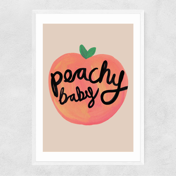 Peach Narrow White Frame