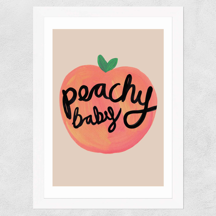Peach Wide White Frame