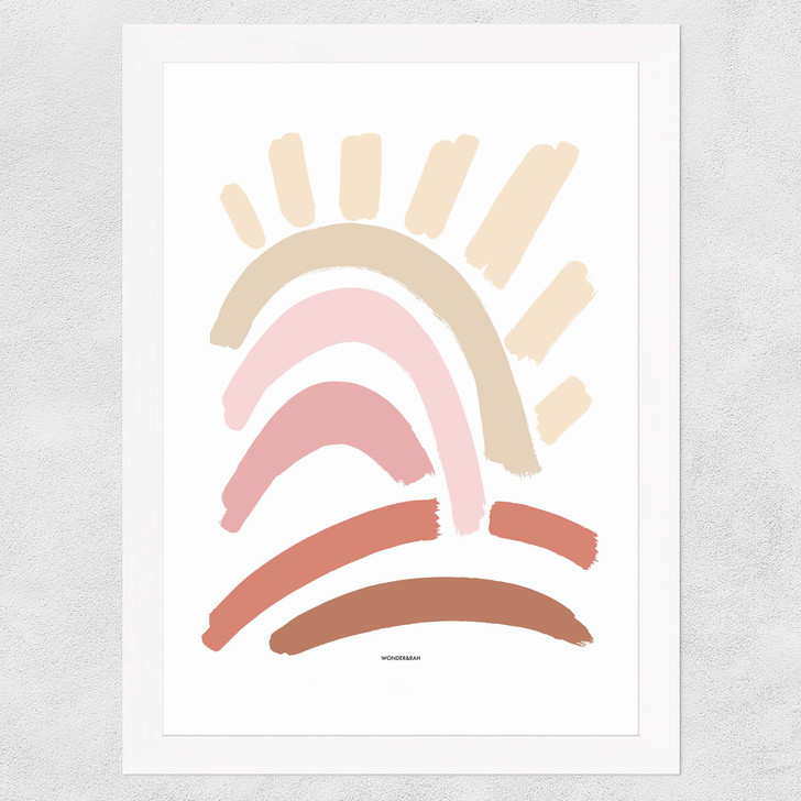 Sun Rays Wide White Frame