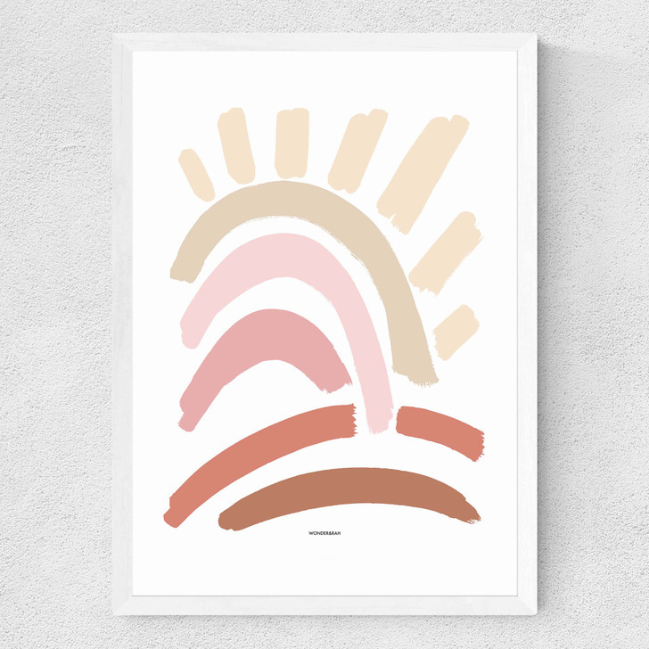 Sun Rays Medium White Frame