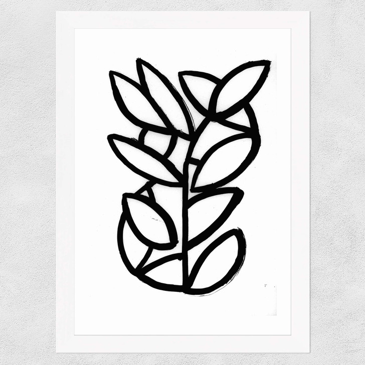 Leaves X Wide White Frame