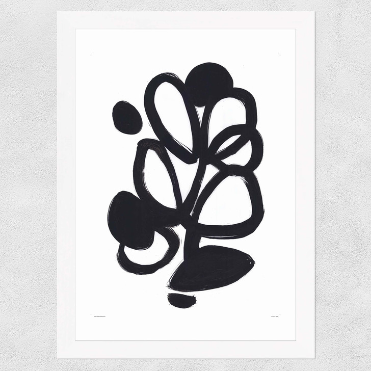 The Plant III Wide White Frame