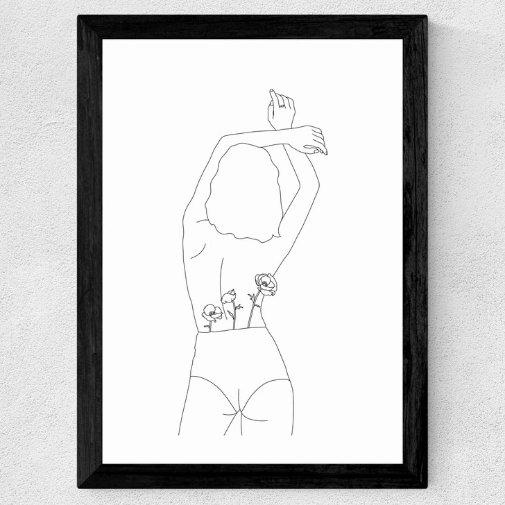Line Art Women Wide Black Frame Line Art Women Wide Black Frame