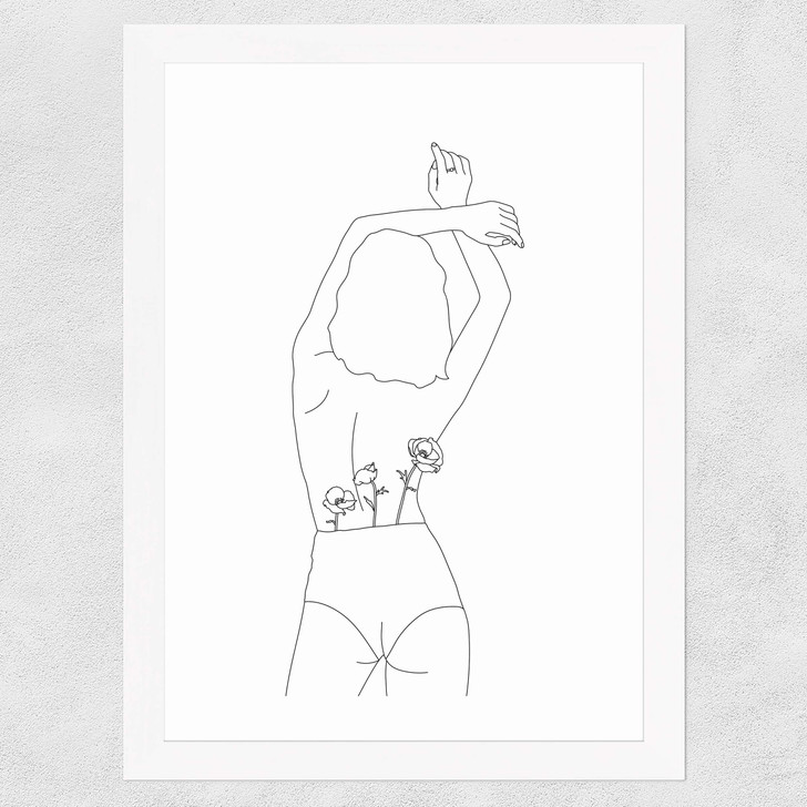 Line Art Women Wide White Frame Line Art Women Wide White Frame
