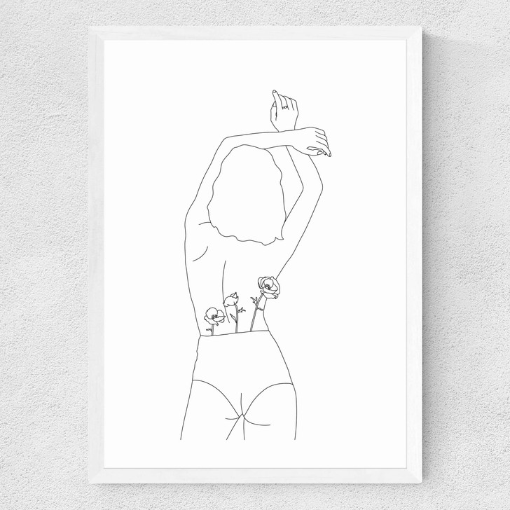 Line Art Women Medium White Frame