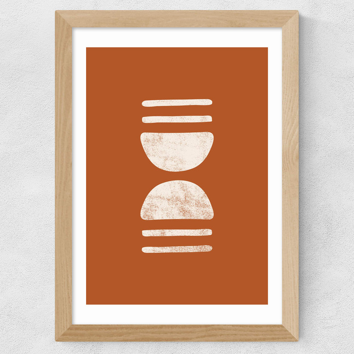 Mirror Image Shapes Wide Oak Frame