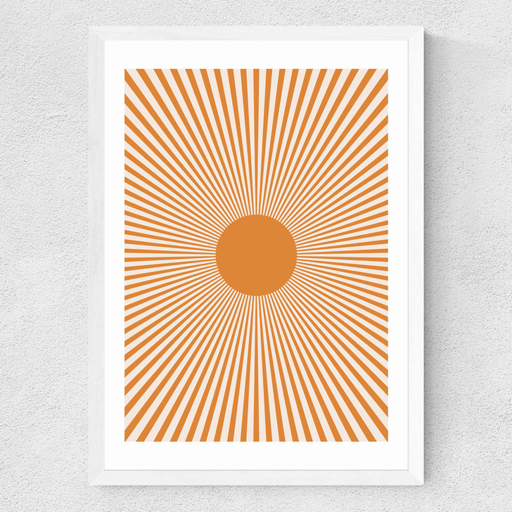 Orange Sun Rays Medium White Frame Orange Sun Rays Medium White Frame