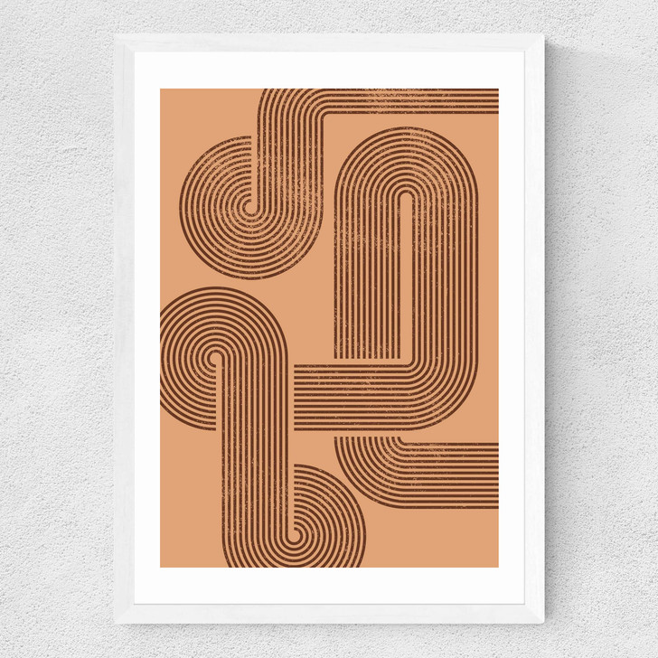 Retro Lines Medium White Frame