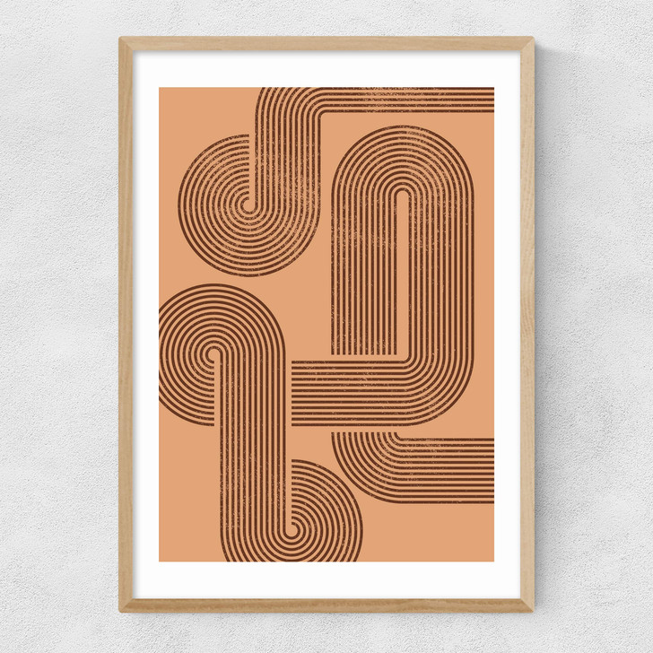 Retro Lines Narrow Oak Frame