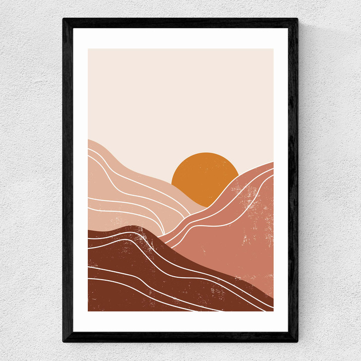 Sunset Landscape Medium Black Frame Sunset Landscape Medium Black Frame
