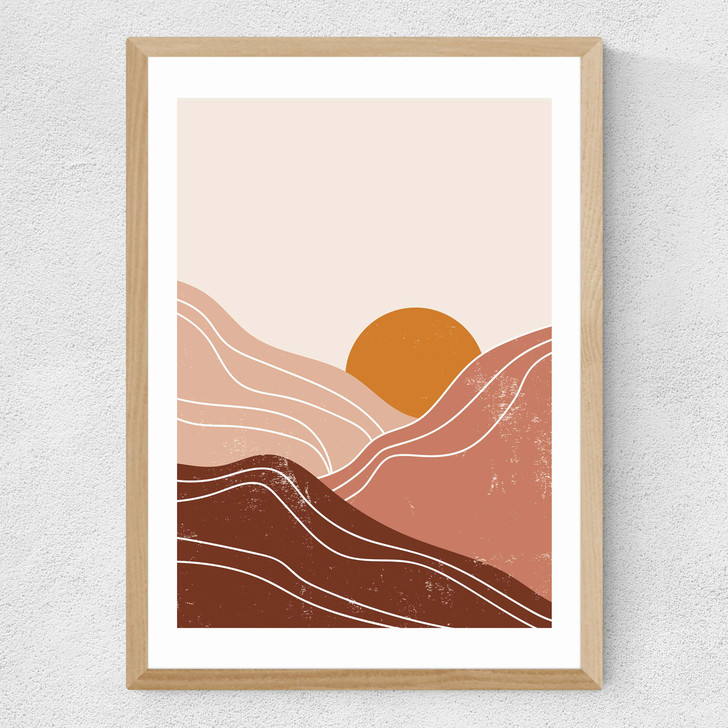 Sunset Landscape Medium Oak Frame Sunset Landscape Medium Oak Frame