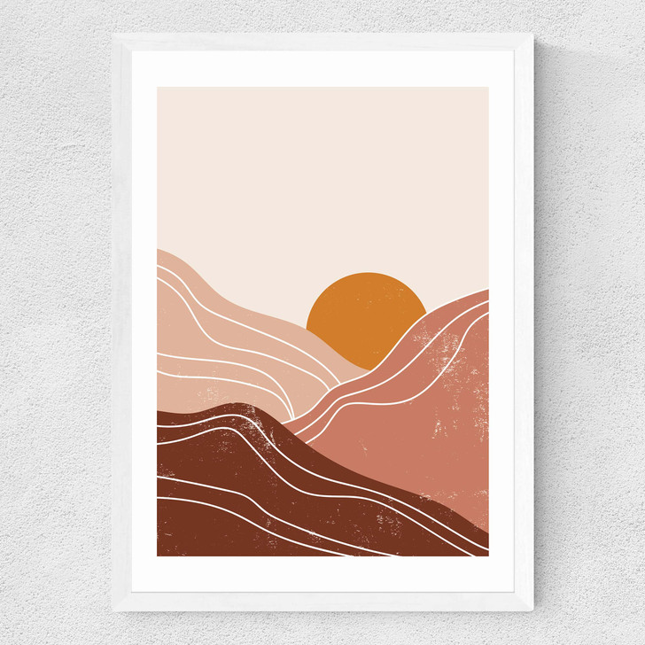 Sunset Landscape Medium White Frame Sunset Landscape Medium White Frame