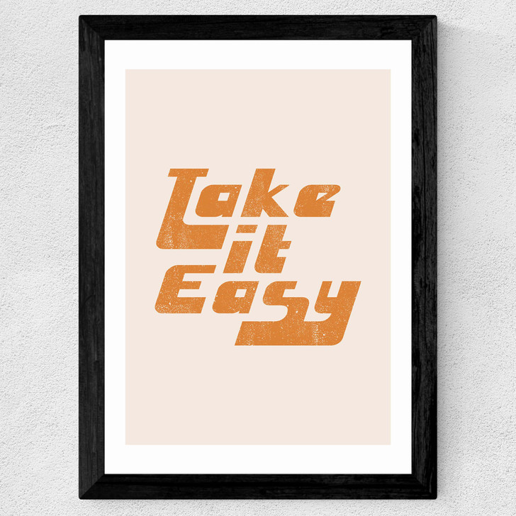 Take It Easy by Sundry Society Wide Black Frame